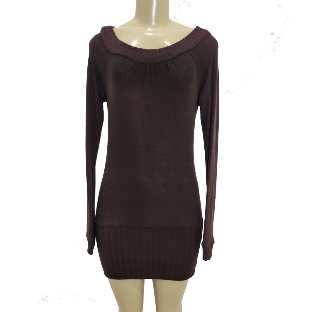 🍁Y2K SEXY KNIT OFF SHOULDER MINI DRESS LONG TUNIC SWEATER🍁